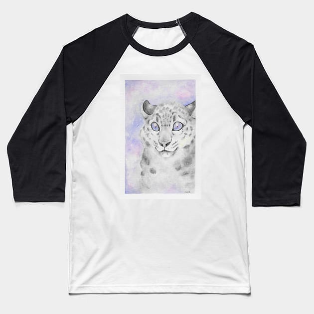 Galaxy snow leopard Baseball T-Shirt by Tunnelfrog